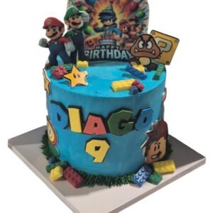 Mario vs Roblox Taart | hippetaarten.nl